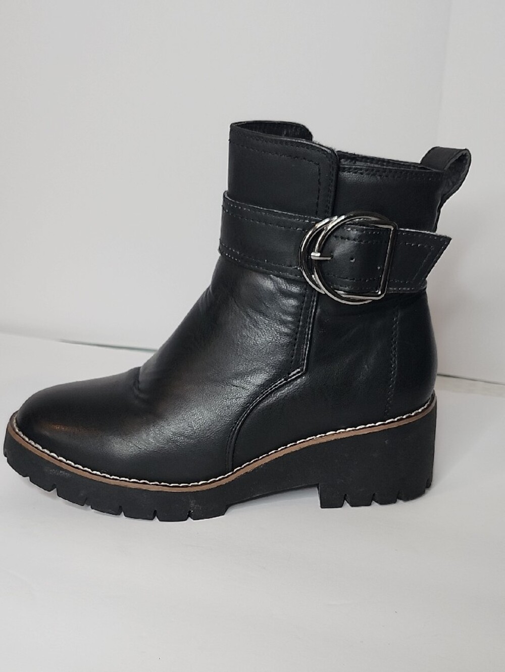 Blondo Waterproof Boots 8.5M Black Leather Moto Lug Sole